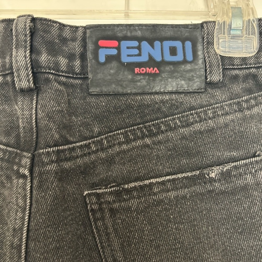 Fendi Logo Tape Black Denim Cutoff Shorts High
Waist Designer Sz S distressing - Picture 7 of 9